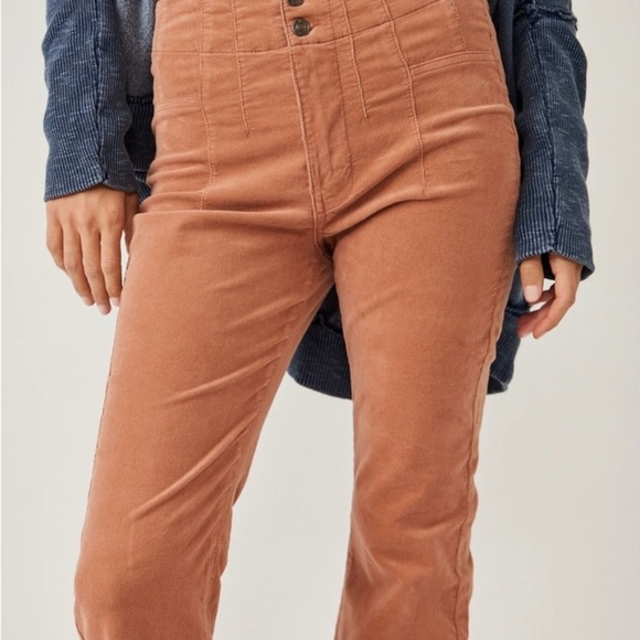 We The Free Jayde Cord Flare Jeans Sunburn Pastel Pink SZ 311 - Picture 4 of 15